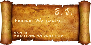 Beerman Vászoly névjegykártya